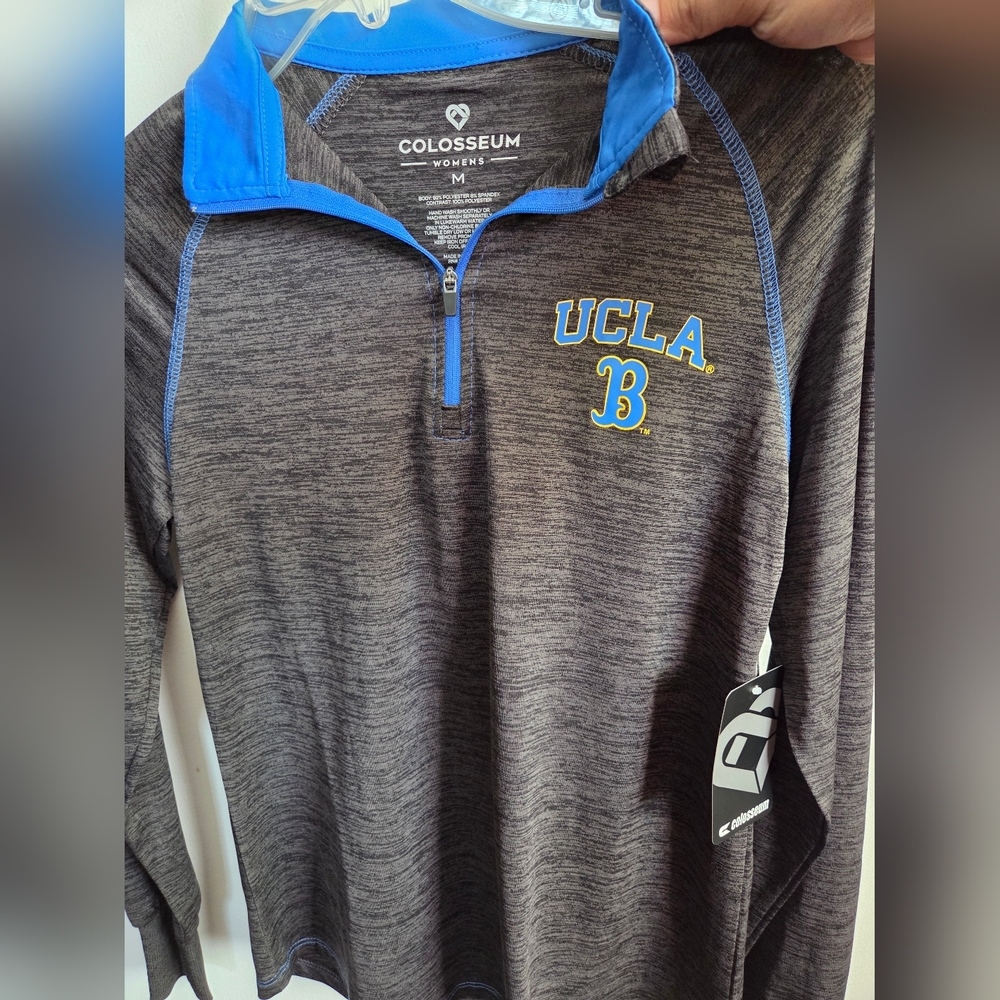 Brand new! Colosseum Women's Gray and Blue UCLA Quarter-Zip. Size medium.